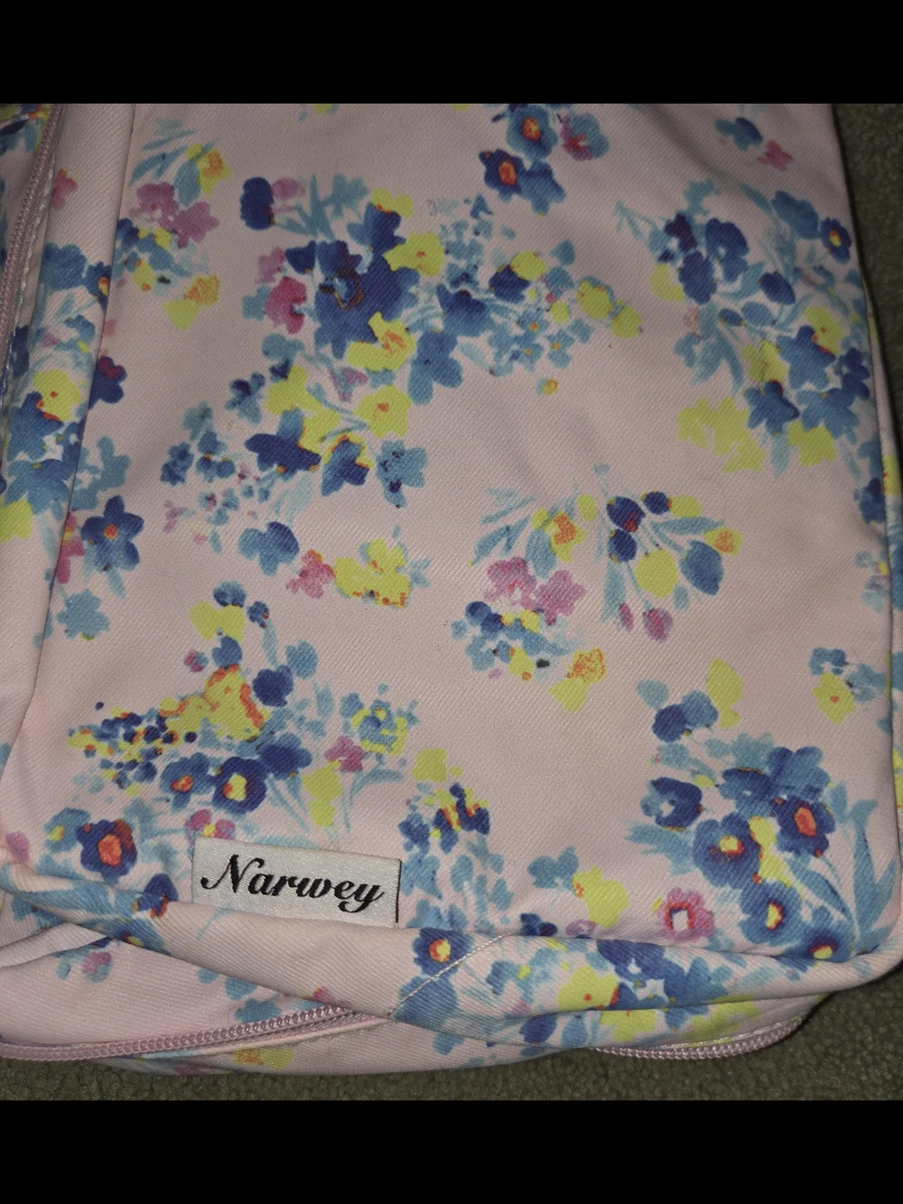 Pink Floral Cosmetic Pouch - Women's Makeup Organizer